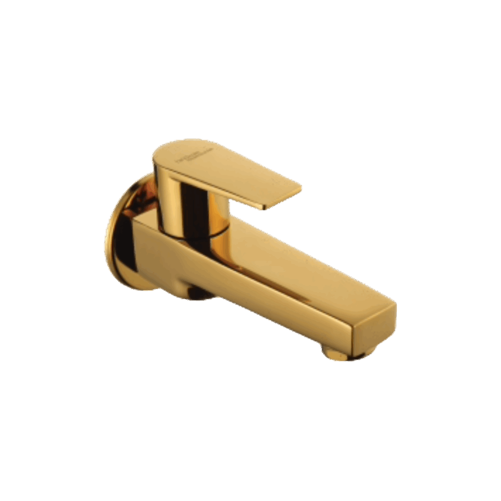 BIB COCK WITH WALL FLANGE IN GOLD