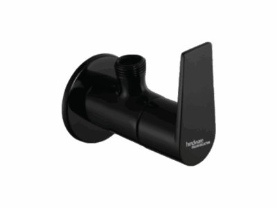 ANGULAR STOP COCK WITH WALL FLANGE IN CHROME BLACK