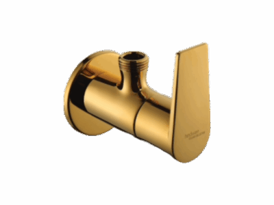 ANGULAR STOP COCK WITH WALL FLANGE IN GOLD