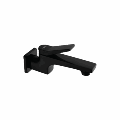 BIB COCK WITH WALL FLANGE IN CHROME BLACK