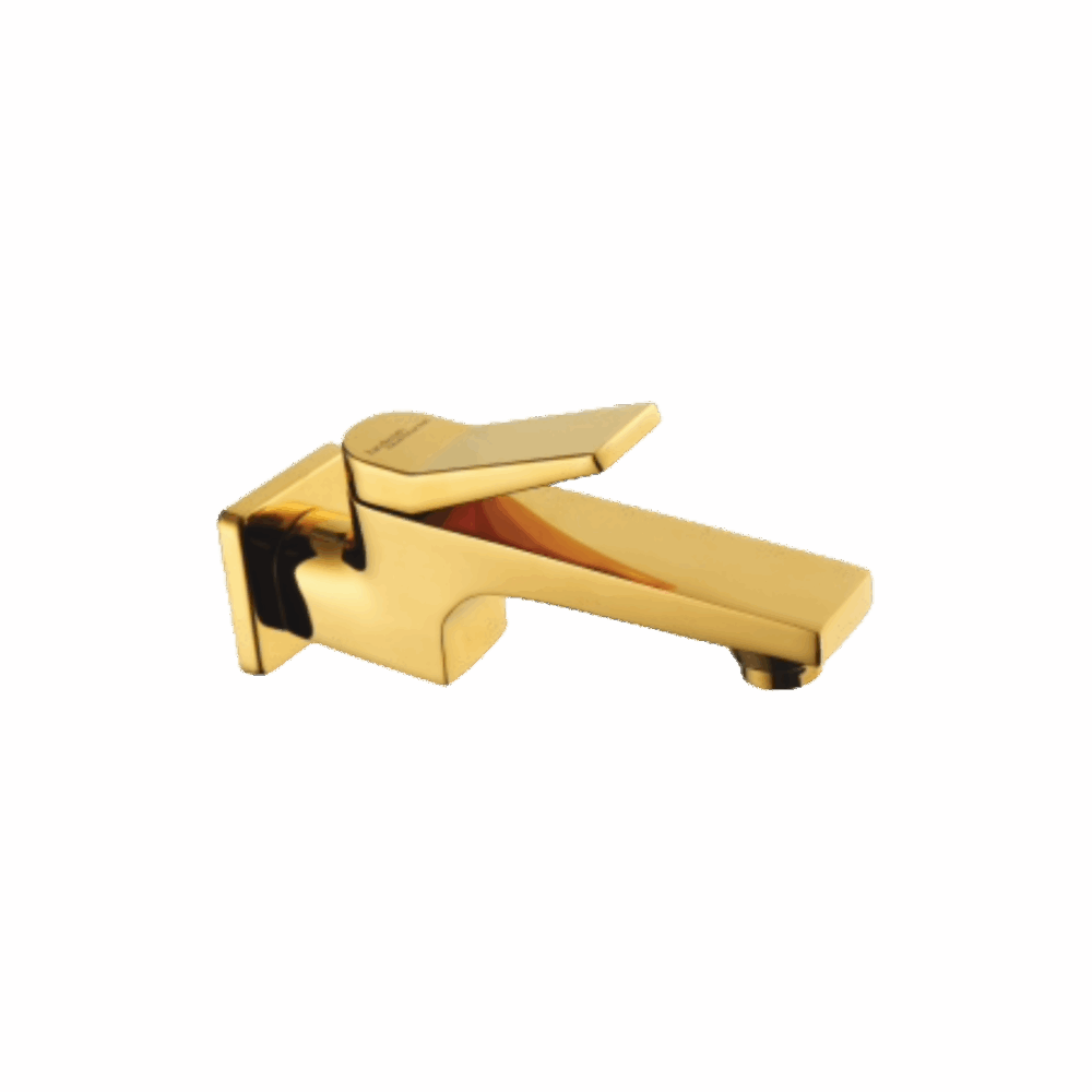 BIB COCK WITH WALL FLANGE IN GOLD