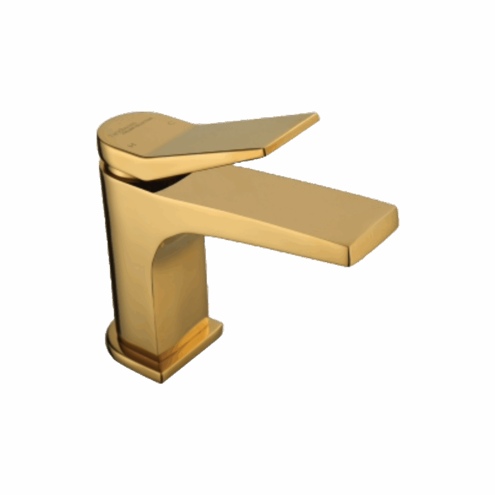 SINGLE LEVER BASIN MIXER WITH POPUP WASTE IN GOLD