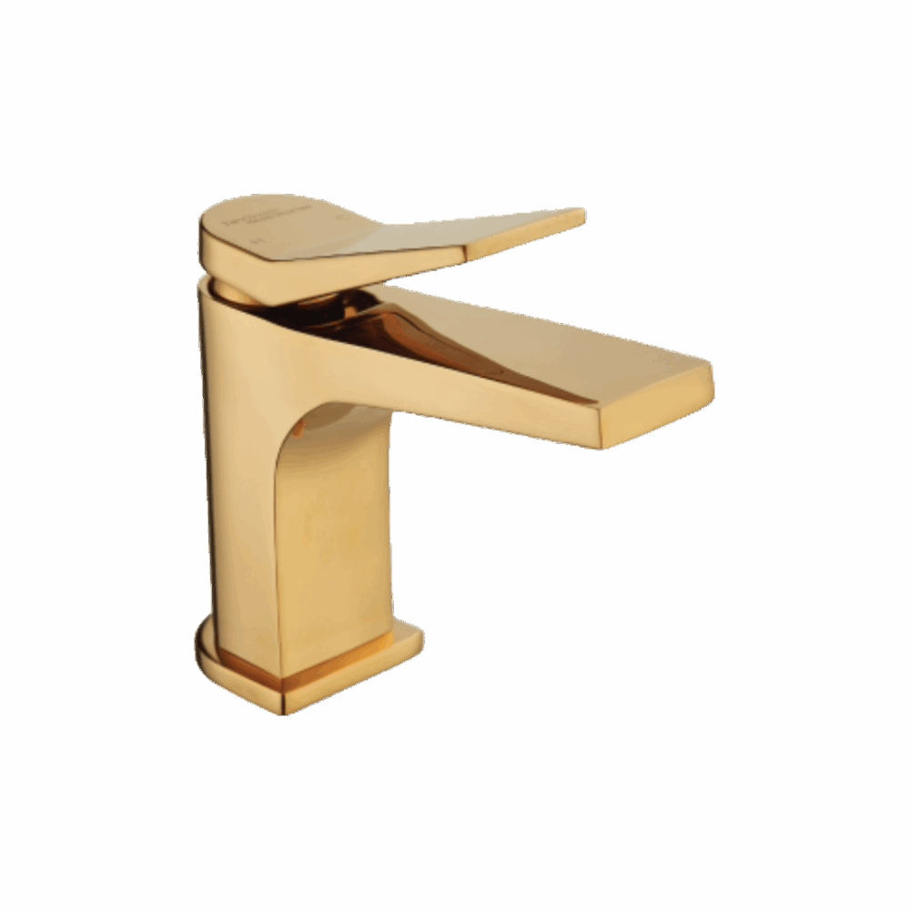 SINGLE LEVER BASIN MIXER WITH POPUP WASTE IN ROSE GOLD