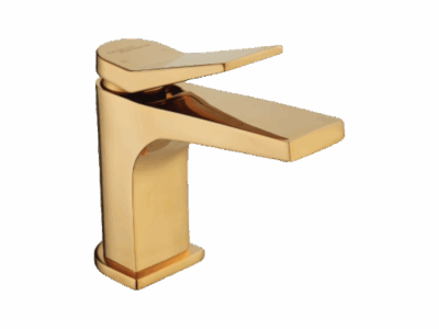 SINGLE LEVER BASIN MIXER WITH POPUP WASTE IN ROSE GOLD