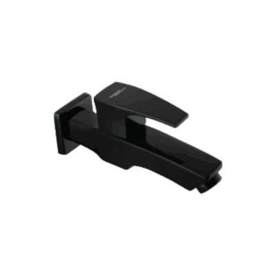 BIB COCK WITH WALL FLANGE IN CHROME BLACK