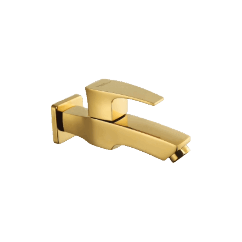 BIB COCK WITH WALL FLANGE IN GOLD