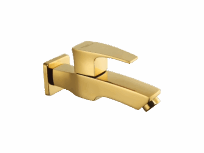 BIB COCK WITH WALL FLANGE IN GOLD