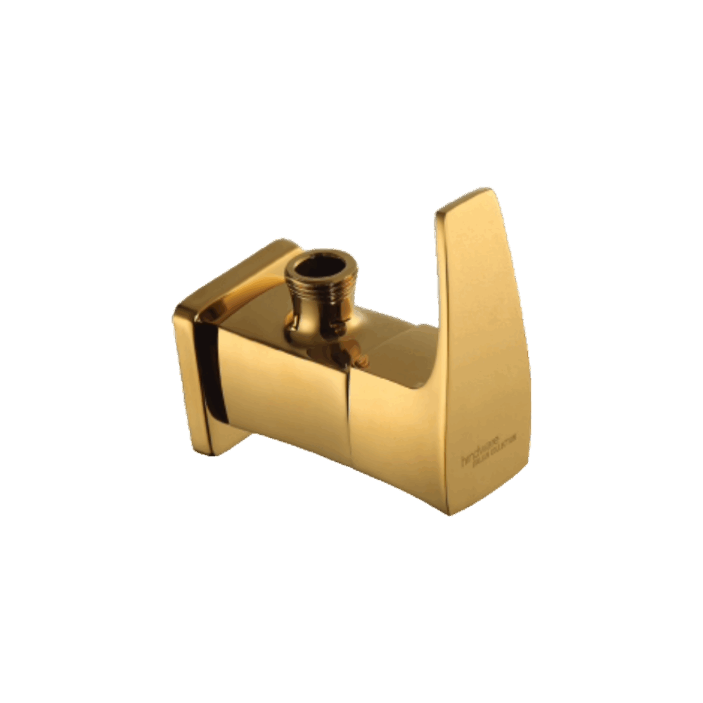 ANGULAR STOP COCK WITH WALL FLANGE IN GOLD