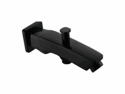 BATHTUB SPOUT WITH TIP-TON IN CHROME BLACK