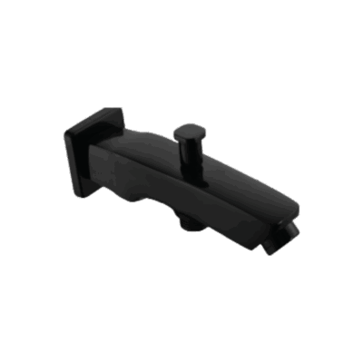 BATHTUB SPOUT WITH TIP-TON IN CHROME BLACK