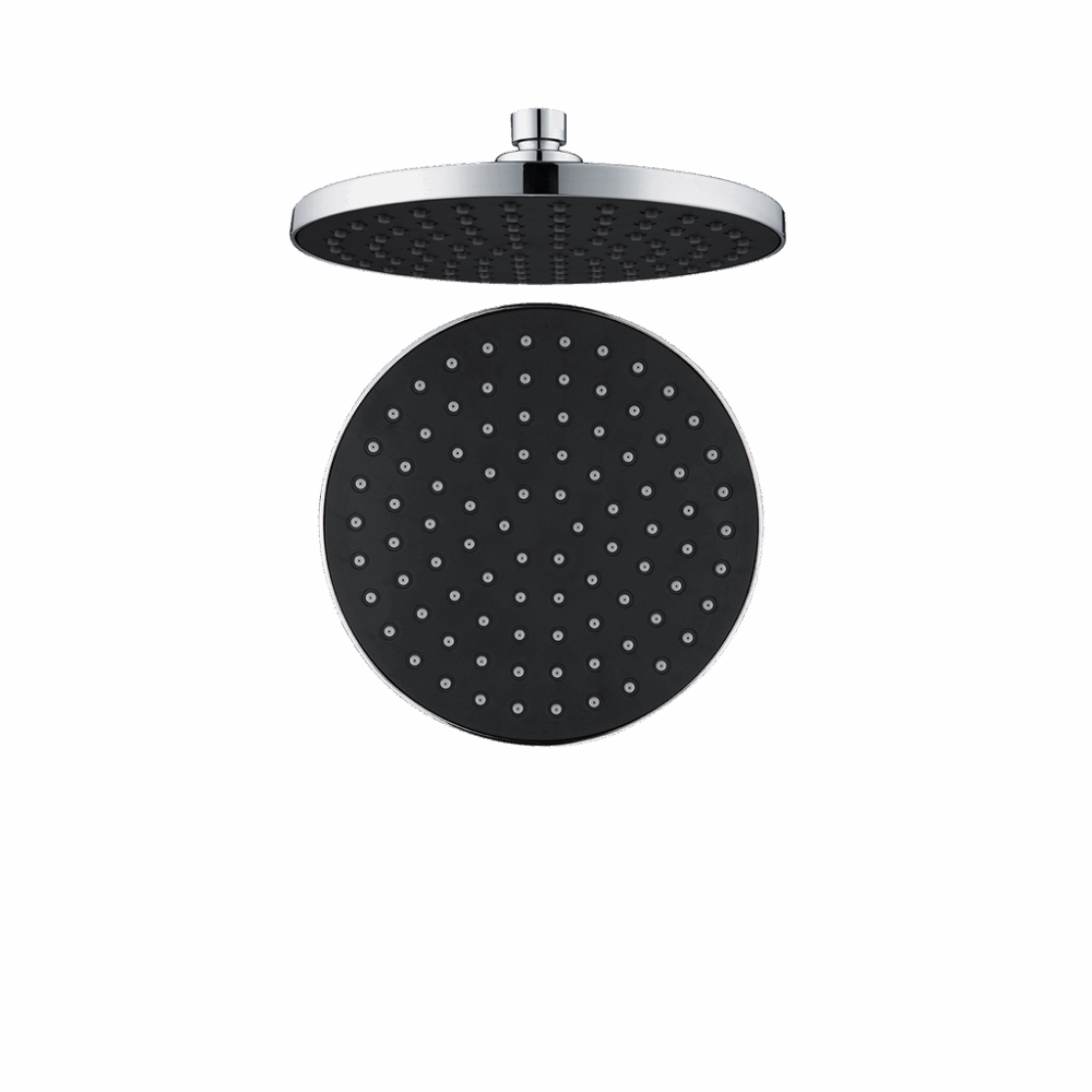 Single Flow Overhead 200 mm Shower – Black