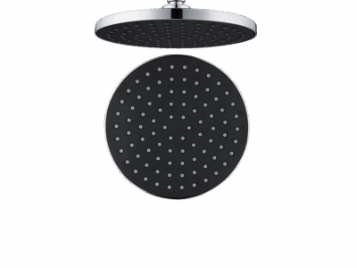 Single Flow Overhead 200 mm Shower – Black