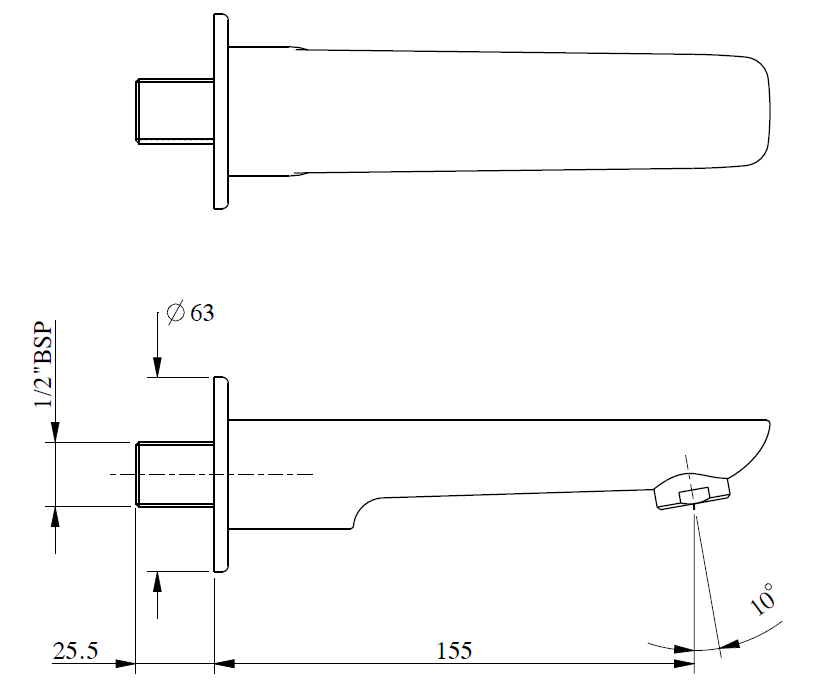 Fluid Bathtub Spout With Flange SriLaxmi Sanitary Stores   F400007dg 