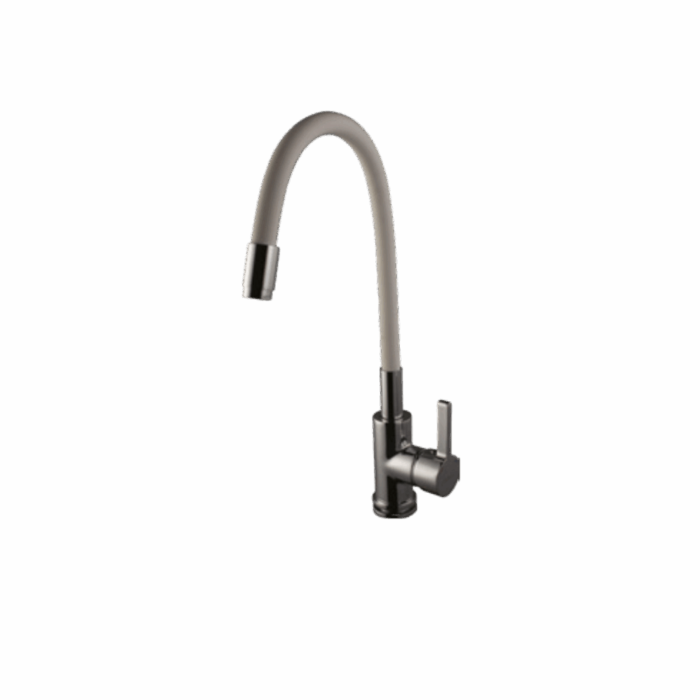 Sink Cock With Flexible Spout (White)