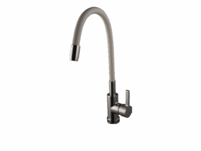 Sink Cock With Flexible Spout (White)