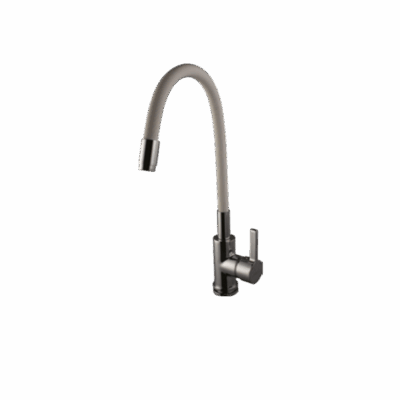 Sink Cock With Flexible Spout (White)